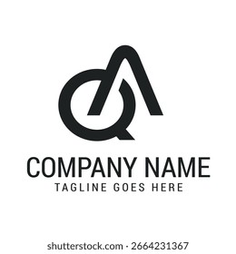 Creative Letter QA or AQ Modern Minimalist Vector Logo Design Templates
