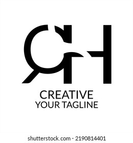 Creative Letter QH Logo design vector template.  Q logo, ABC Typeface monogram. Alphabet. Type Character Logotype symbol.