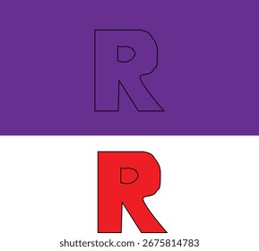 Creative Letter R Design usando a ferramenta de grade retangular para sua empresa