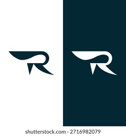 Creative Letter R Flying Logo Icon Vector y Arte vectorial de stock.
