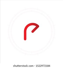 Creative Letter R Logo Design Element. Circle concept symbol suitable for beach logo company.