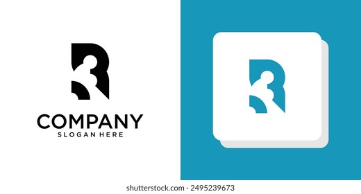 Creative letter R logo design premium vector