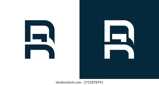 Diseño creativo del logotipo de la letra R con el Vector premium moderno del concepto