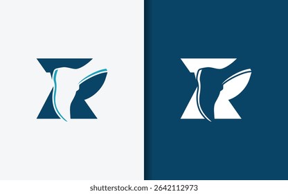 Creative letter R logo fused with running shoe element, symbolizing passion and enthusiasm for running activity.