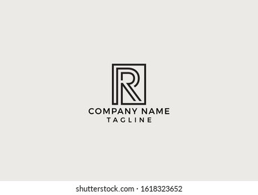 Creative Letter R Logo Icon Minimal Unique Design with Black and White Color in Vector Editable File.