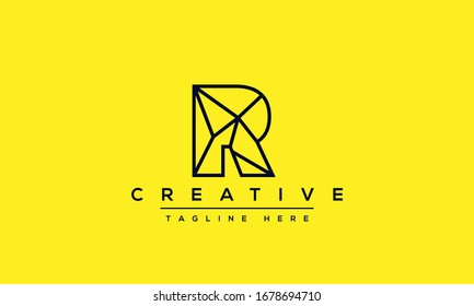 Design-Vorlage für Creative Letter R Logo. Minimalistisches R RR-Initial-Monogramm auf Vektorillustration.