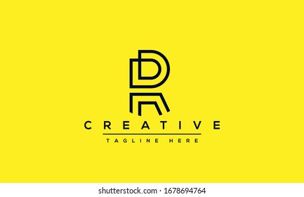 Plantilla de diseño de icono del logotipo R de letra creativa. Monograma vectorial basado en iniciales R minimalistas.