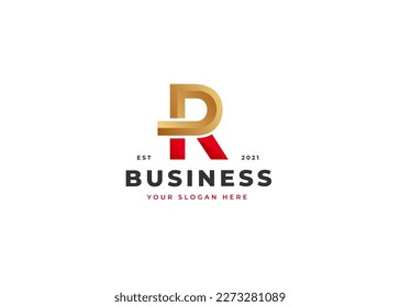 Creative letter r luxury golden logo design concept. Initial symbol for corporate business identity. Alphabet vector element