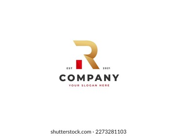 Creative letter r luxury golden logo design concept. Initial symbol for corporate business identity. Alphabet vector element