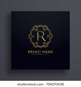 creative letter R premium logo design concept