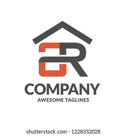 creative letter a and r with roofing on top logo vector concept element