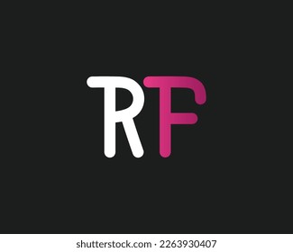 plantilla de vector de diseño de logotipo RF de letra creativa