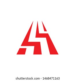 creative Letter AS with Road and Arrow logo design, sharp AS monogram logo .vector