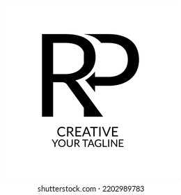 Creative Letter RP Logo design vector template. ABC R Typeface monogram. Alphabet. Type Character Logotype symbol.