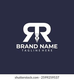 Creative Letter RR Pen Logo Vector Art, Icons