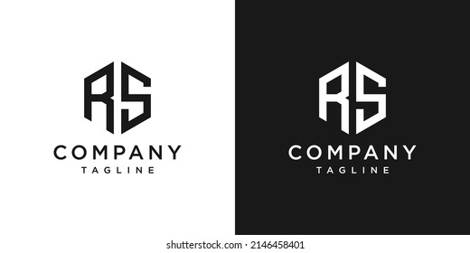 Creative Letter RS Monogram Logo Design Icon Template White and Black Background