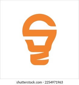 Creative Letter S in Bulb Shape  Illustration Logo