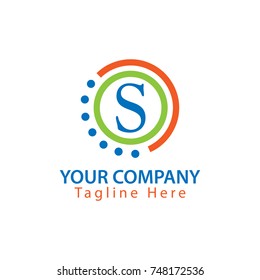 Creative Letter S in circle, icon vector