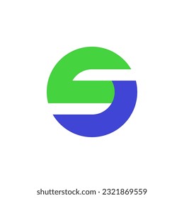 creative letter S design made from circle shape