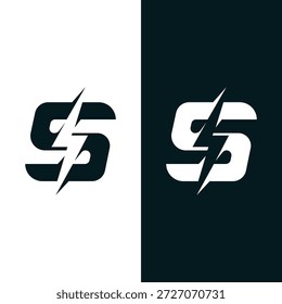 Creative Letter S Electric Power Vector Logo Design Icon Stock Vektor.