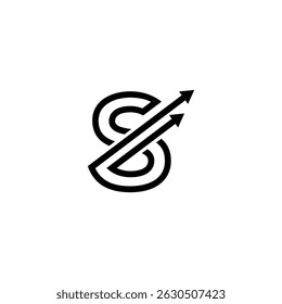 Creative Letter S Initial Logo with Dynamic Arrow, Vector Identity for Fast-Growing Companies.