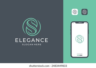 creative letter s and leaf logo design