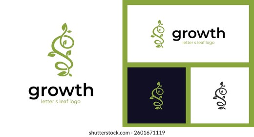 Creative Letter S leaf logo icon design. Green leaf vector logo Design Template