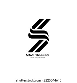 Logo de la línea S de letra creativa