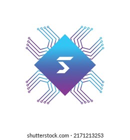 Creative Letter S logo design with point or dot symbol