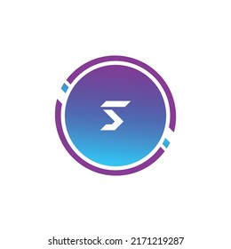 Diseño del logotipo de la letra creativa S con símbolo de punto o punto