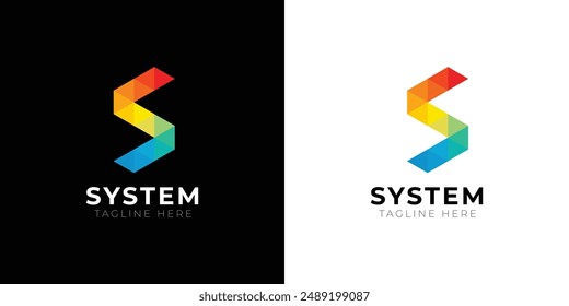 Creative Letter S logo design vector. Colorful letter S logo design. Pixel letter S vector. Smart pixel logo. Use for Business Corporte, Technology Company etc