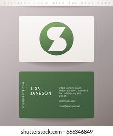Creative Letter S Logo Design with Business Card Template : Vector Illustration