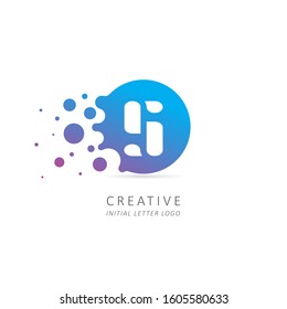 Creative Letter S Logo with Dots. Design Vector Illustration Template