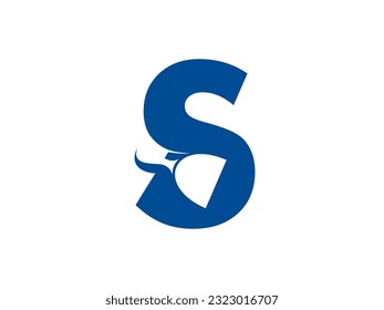 Creative letter S logo with dry wall knife for Home Service logo, Construction Logo vector template