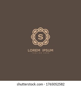 Creative letter S logo icon vector design. Luxury jewelry frame gem edge logotype. Print monogram initials stamp sign symbol.