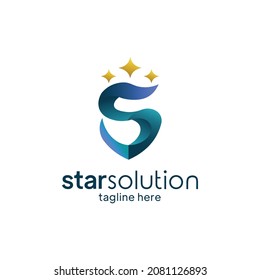 Vector de logotipo de la carta creativa S, estrella de la solución, logotipo de estrella de resolución de problemas para el logotipo comercial.