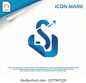 Creative letter s modern digital travel logo