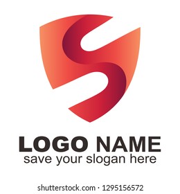 Creative letter S shield logo, Modern logo protection combination letter S - Vector