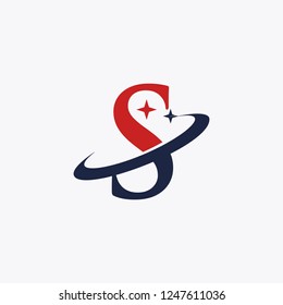 Creative letter S and  STAR Vector Logo Template