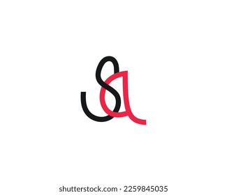 Design-Vektorgrafik-Vorlage für kreativen Buchstaben SA-Logo
