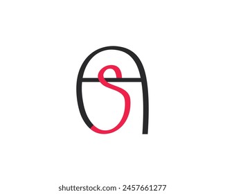 Plantilla creativa del diseño del logotipo de AS o SA