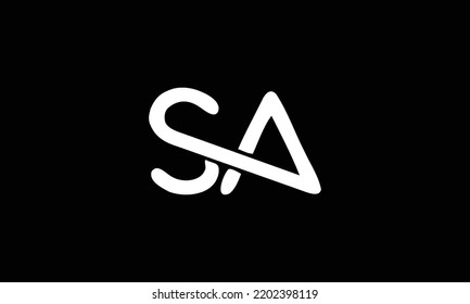 Creative Letter SA Monogram Logo Design Symbol Vorlage schwarzer Hintergrund