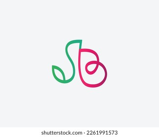 letra creativa diseño de logotipo SB plantilla vectorial