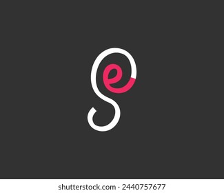 creative letter SE or ES logo design vector template