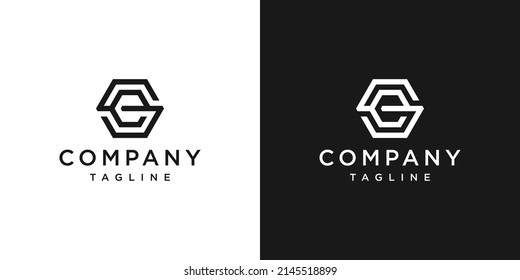 Creative Letter SE Monogram Logo Design Icon Template White and Black Background