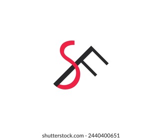 Vector de diseño de logotipo SF de carta creativa
