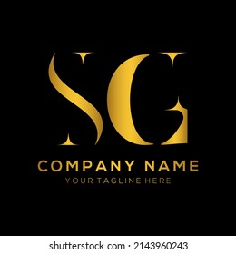  Creative letter sg logo design.sg gold color typography vector template design.