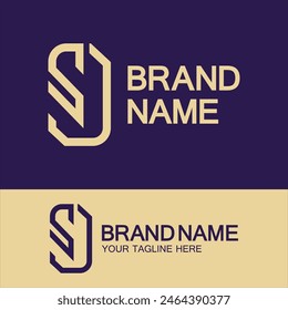 Diseño de logotipo simple del monograma de la letra creativa SJ o JS.