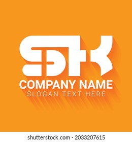 creative letter SK logo design template , Initials logo, minimalist logo, flat logo design
