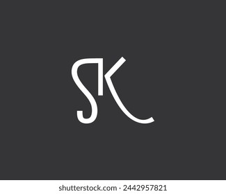 creative letter SK logo design vector template